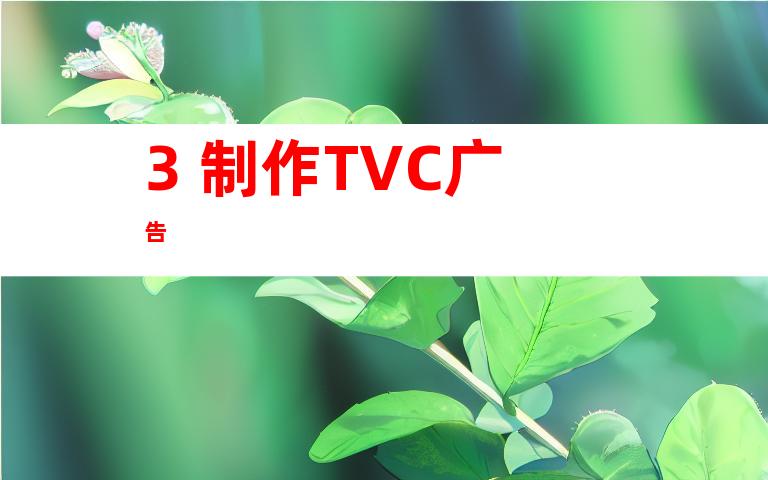 3. 制作TVC广告