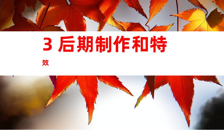 3. 后期制作和特效
