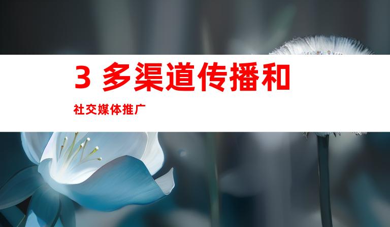 3. 多渠道传播和社交媒体推广
