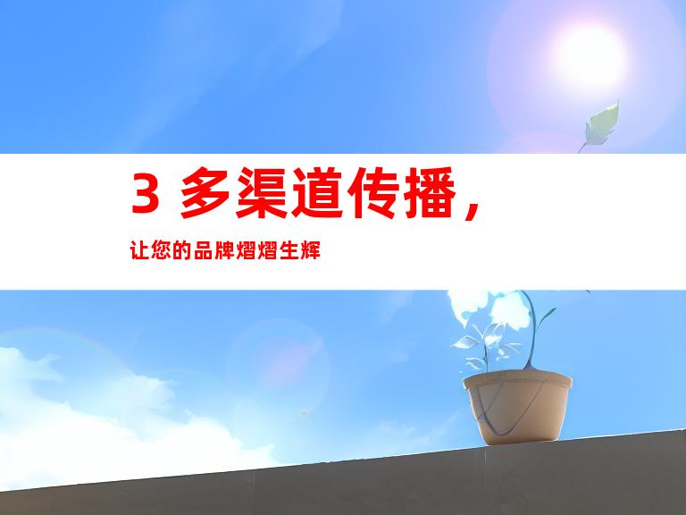 3. 多渠道传播，让您的品牌熠熠生辉
