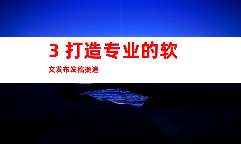 3. 打造专业的软文发布发稿渠道