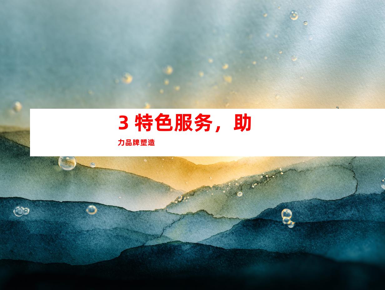 3. 特色服务，助力品牌塑造