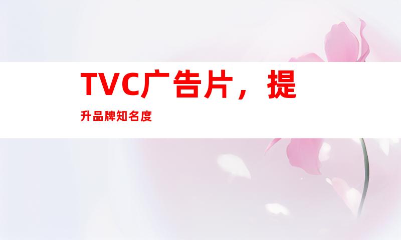 TVC广告片，提升品牌知名度